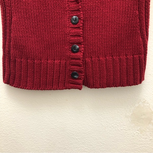 Eddie Bauer V-Neck Button Up Vintage Sweater Vest Women's Size S Red - Picture 10 of 12